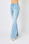 Judy Blue Plus Size High Waist Bleach Stars And Stripes Flare Jeans