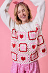 Heart Crochet Valentine Sweater