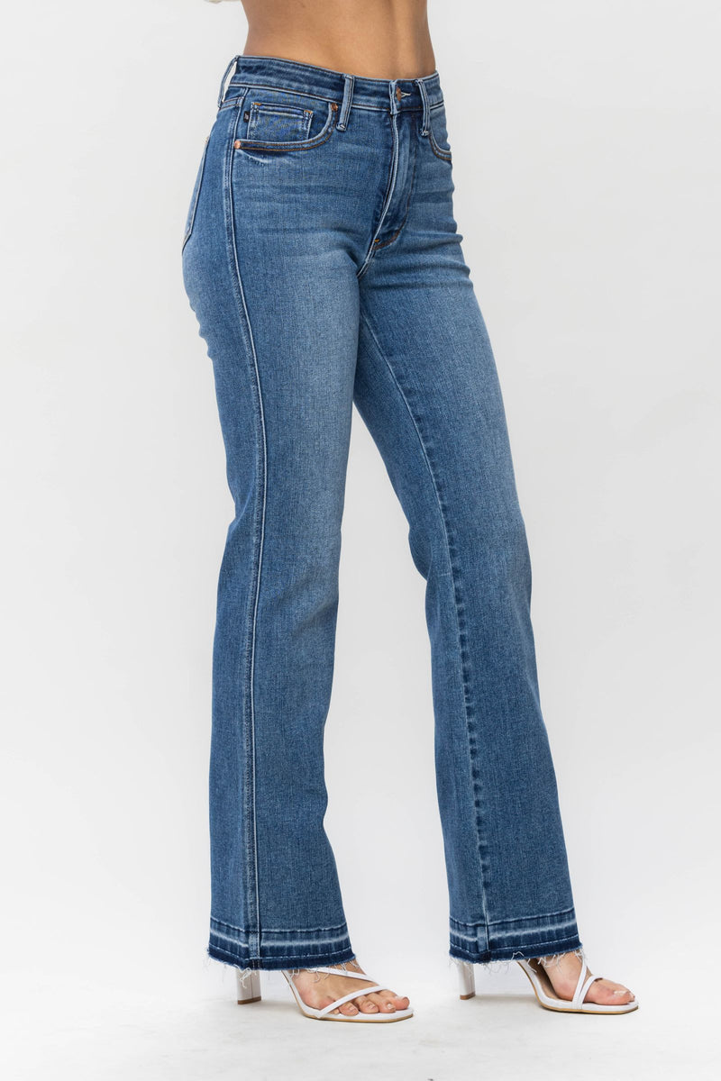 Judy Blue High Waist Tummy Control Release Hem Slim Bootcut Jeans