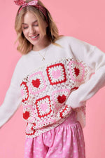 Heart Crochet Valentine Sweater