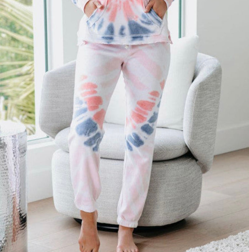 Pink and Blue Tie Dye Joggers