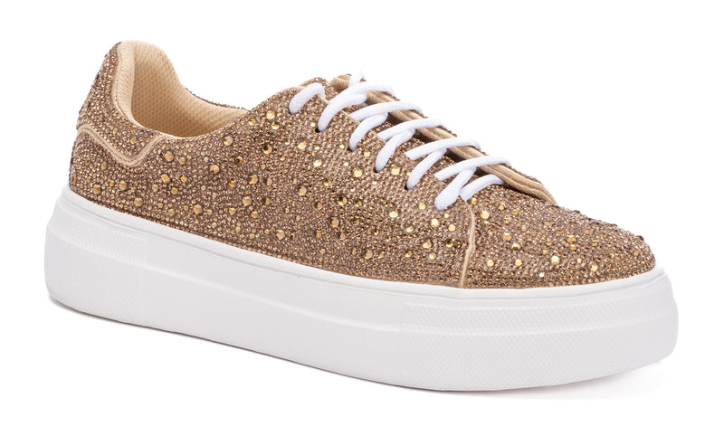 Gold Bedazzle Sneakers