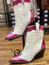 Pink and White One Chance Bootie