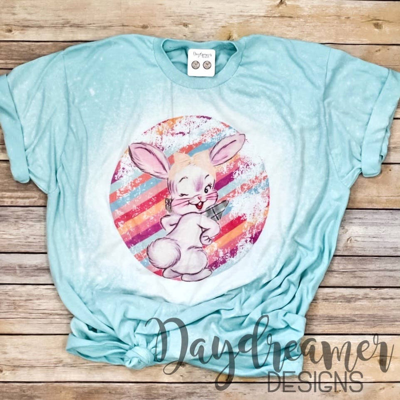 Retro Easter Bunny Bleached Tee