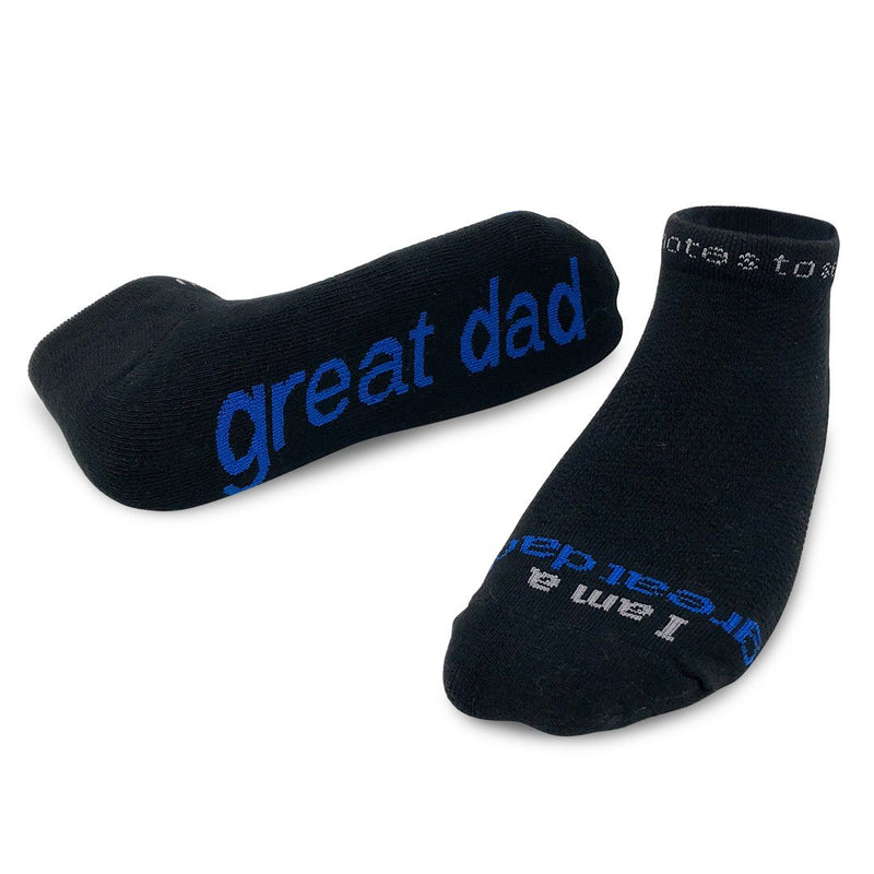 Notes to Self "I Am A Great Dad" Black Positive Affirmation Socks