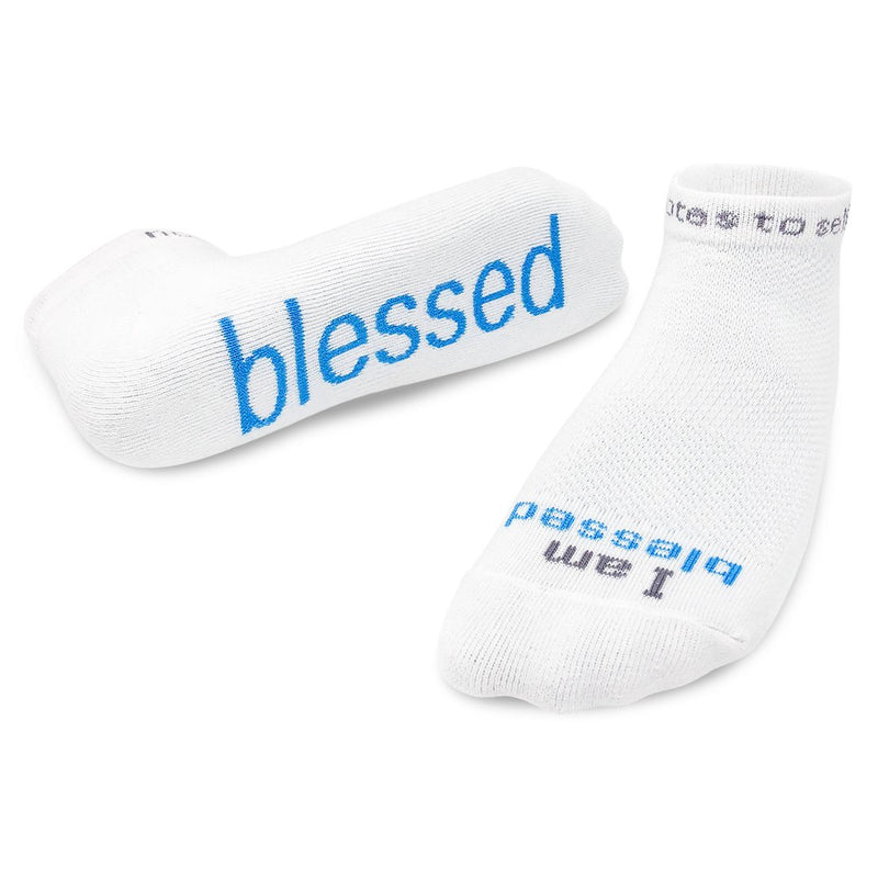 Notes to Self "I Am Blessed" White Positive Affirmation Socks