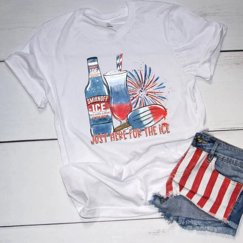 "Just Here For The Ice" Patriotic Graphic Tee