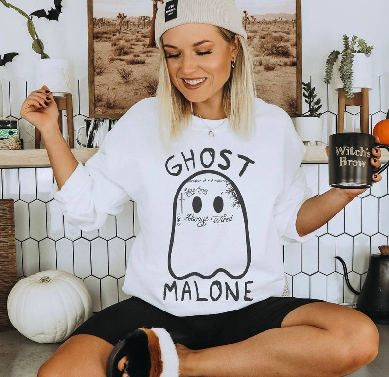 Ghost Malone Long Sleeve Graphic T-Shirt