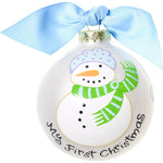 Coton Colors My First Christmas Blue Glass Ornament