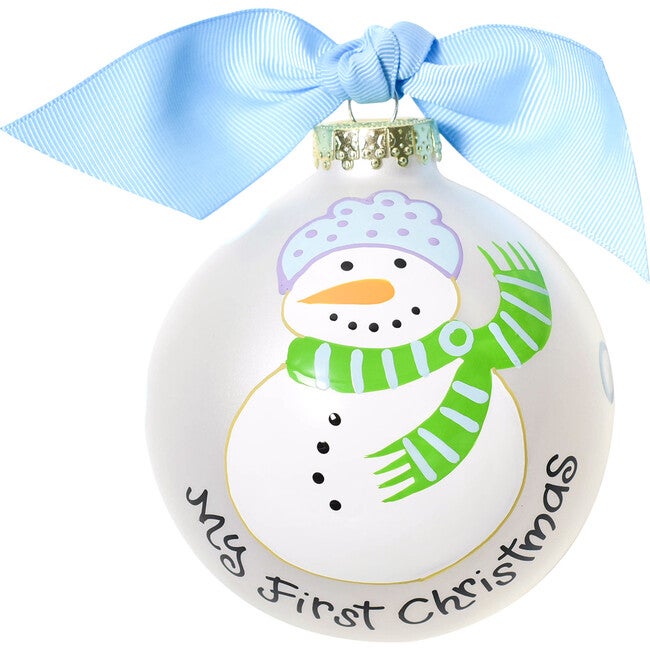 Coton Colors My First Christmas Blue Glass Ornament