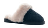Black Purl Fuzzy Slippers