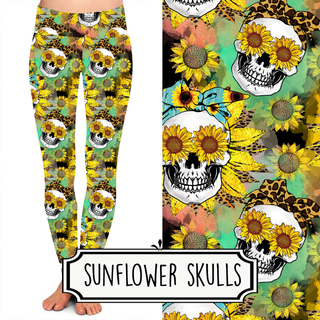 Sunflower Skull Leggings