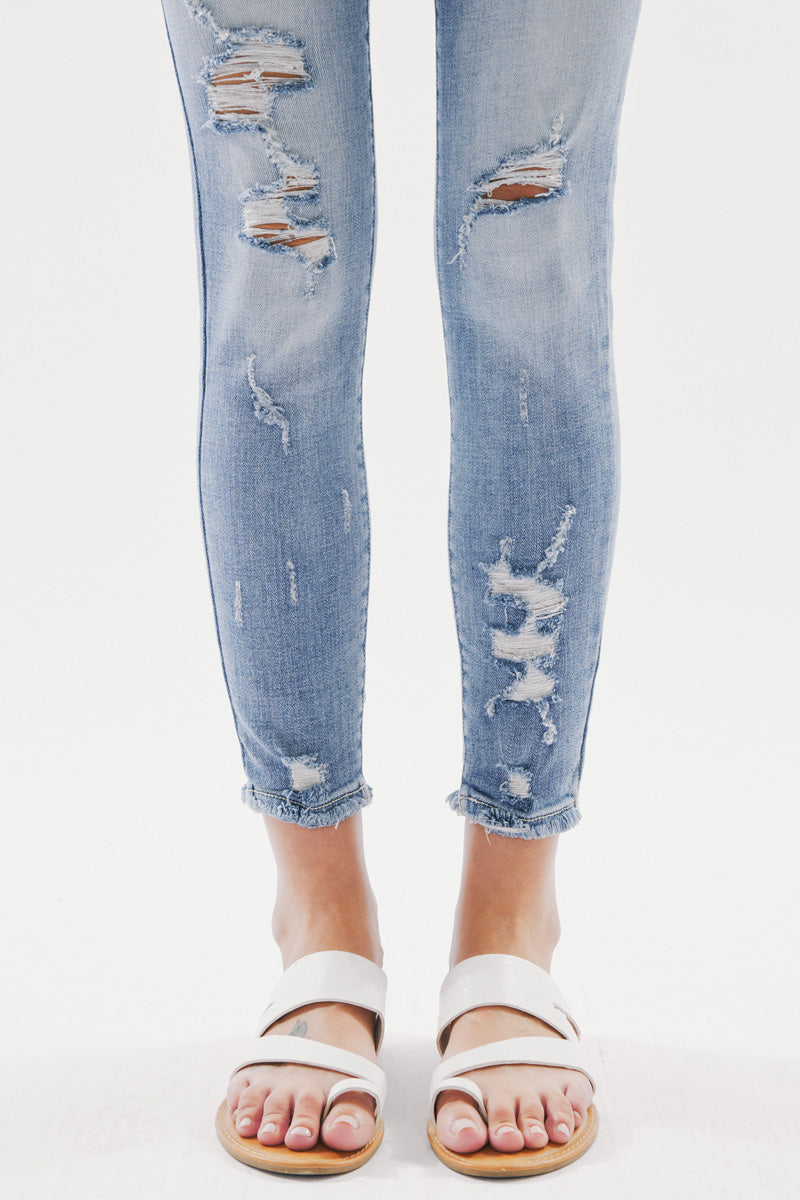 Kaleigh Mid Rise Ankle Skinny Jeans