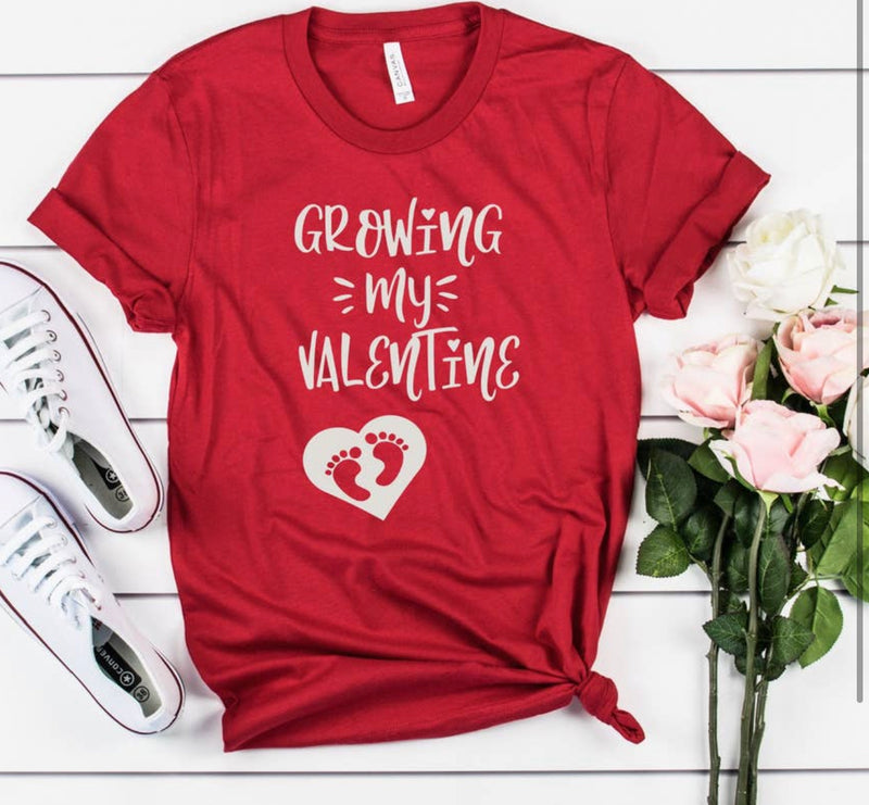 Growing My Valentine Red Short Sleeve T-Shirt